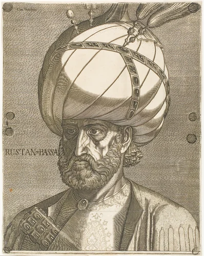 Portrait of Ismail, Ambassador of the Persian Shah Tahmasp I by Melchior Lorck, print, 1562