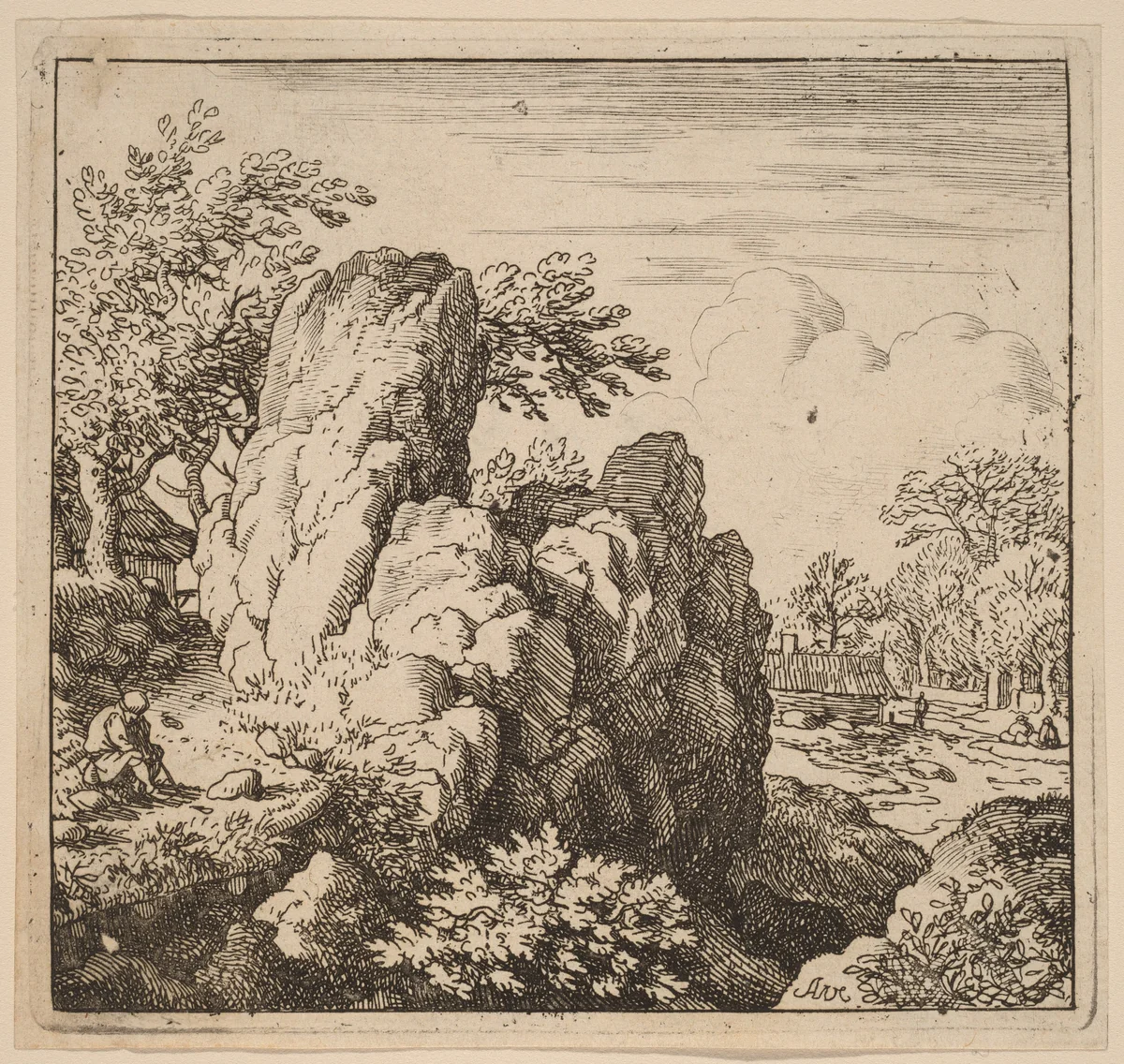 Large Rock by Allart van Everdingen, print, 1645-1656