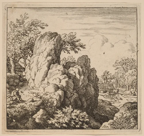 Large Rock by Allart van Everdingen, print, 1645-1656