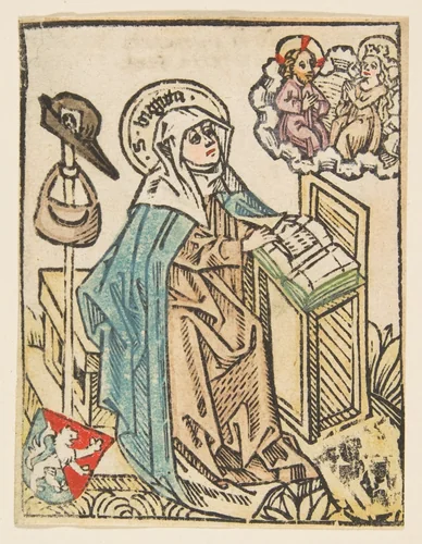 St. Bridget by anonymous, print, 1400-1499