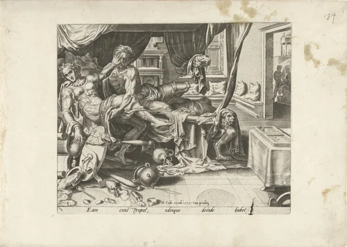 Amnon verkracht Tamar by Philips Galle, print, 1559