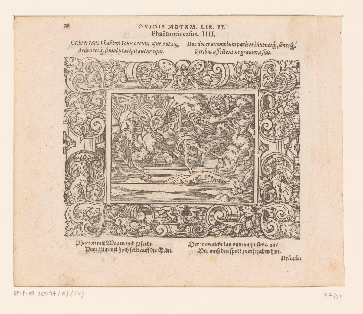 Val van Phaëthon by Virgilius Solis, print, 1569