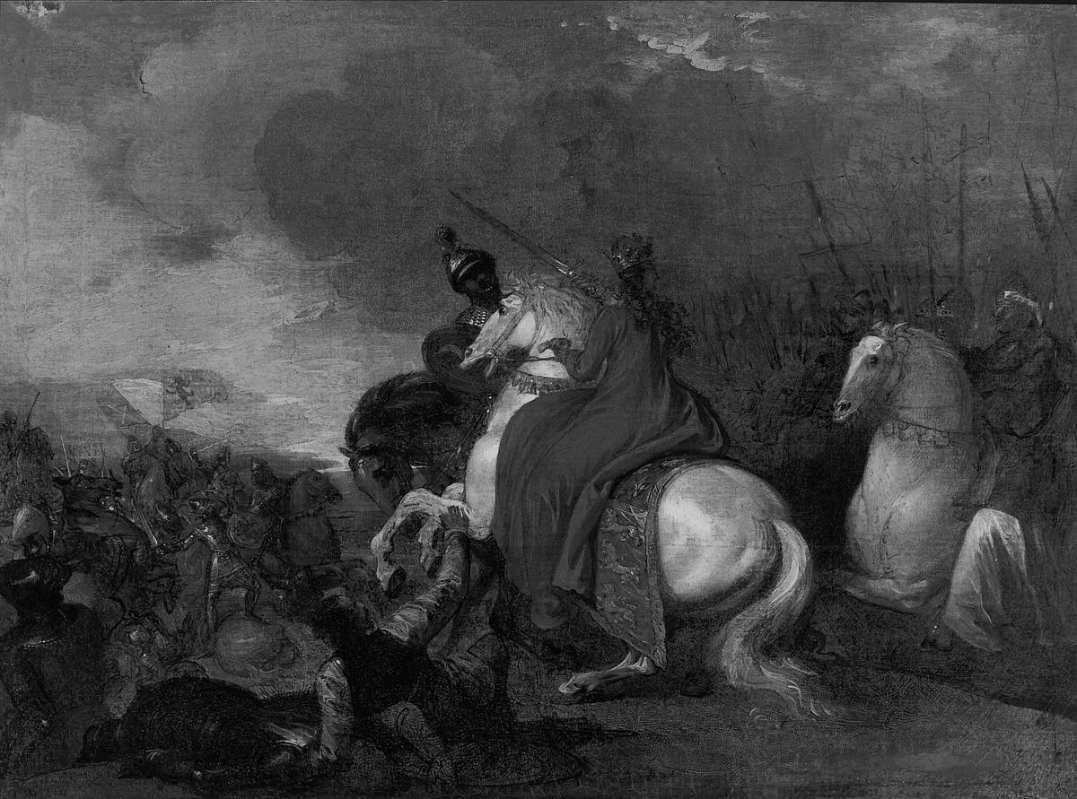 Queen Philippa at the Battle of Neville's Cross by Benjamin West, painting, 1784-1794