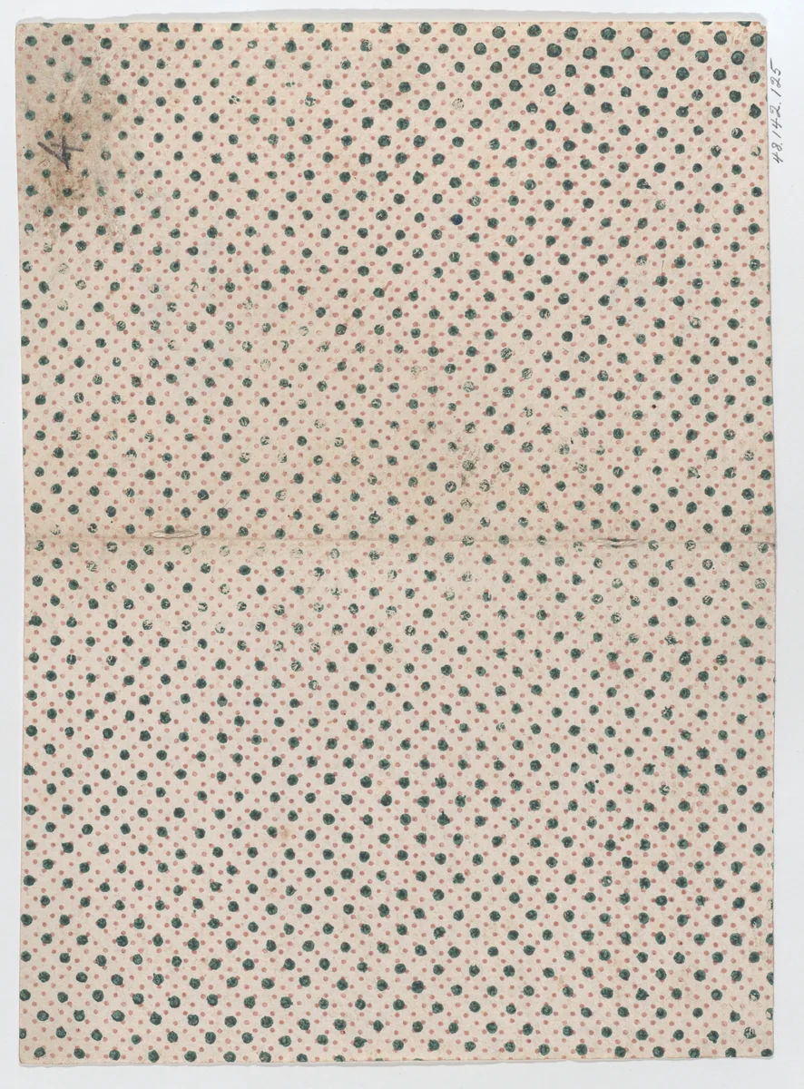 Sheet with an overall dot pattern by anonymous, print, 1775-1875