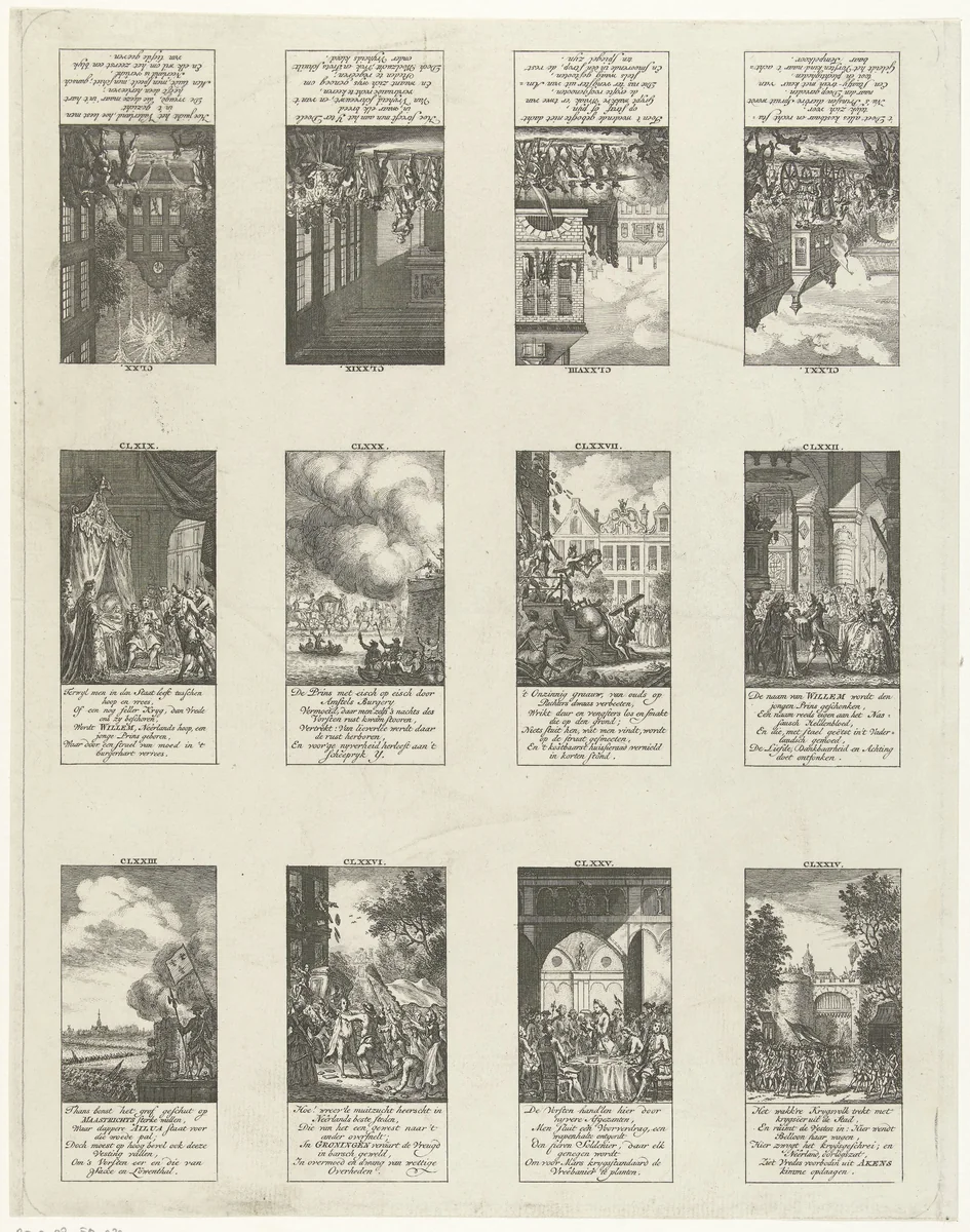 Twaalf episodes uit de vaderlandse geschiedenis by Simon Fokke, print, 1722-1784