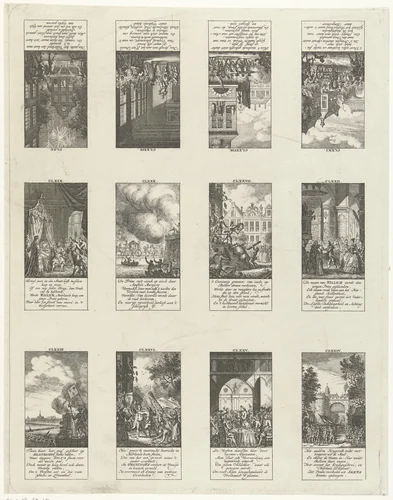 Twaalf episodes uit de vaderlandse geschiedenis by Simon Fokke, print, 1722-1784