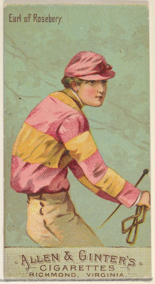 Duke of Rosebery, from the Racing Colors of the World series (N22b) for Allen & Ginter Cigarettes by Allen & Ginter, print, 1888