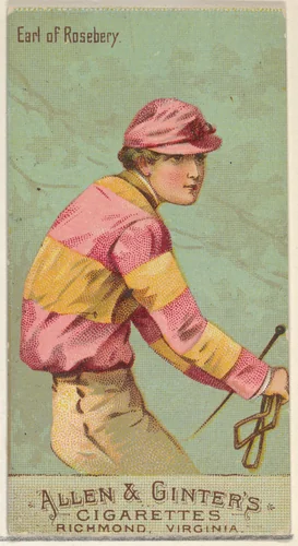 Duke of Rosebery, from the Racing Colors of the World series (N22b) for Allen & Ginter Cigarettes by Allen & Ginter, print, 1888