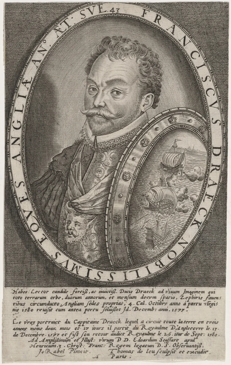 Sir Francis Drake by Thomas de Leu; Jean Rabel, print, 1560-1620