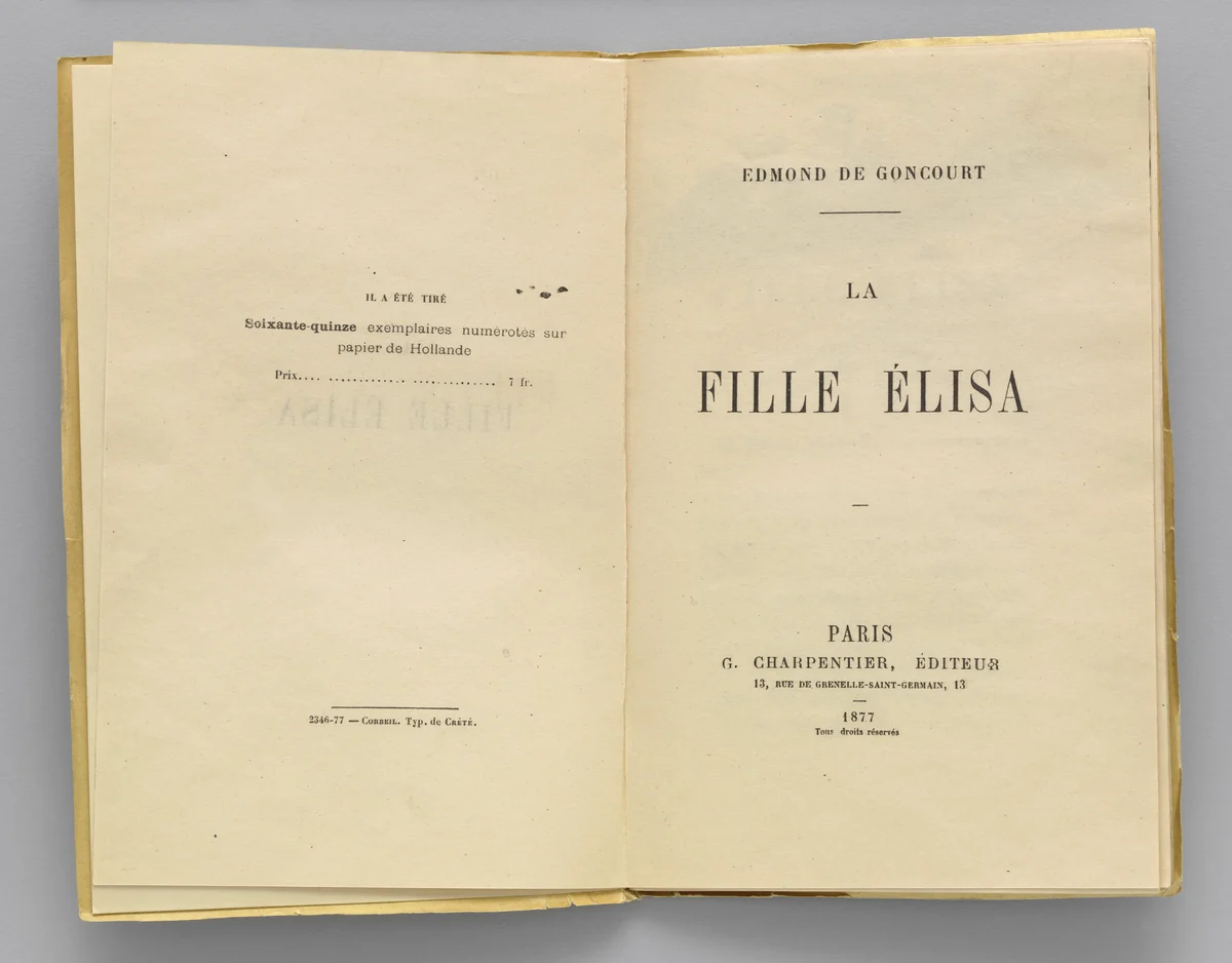 La Fille Élisa by Henri de Toulouse-Lautrec, illustrated book, 1931