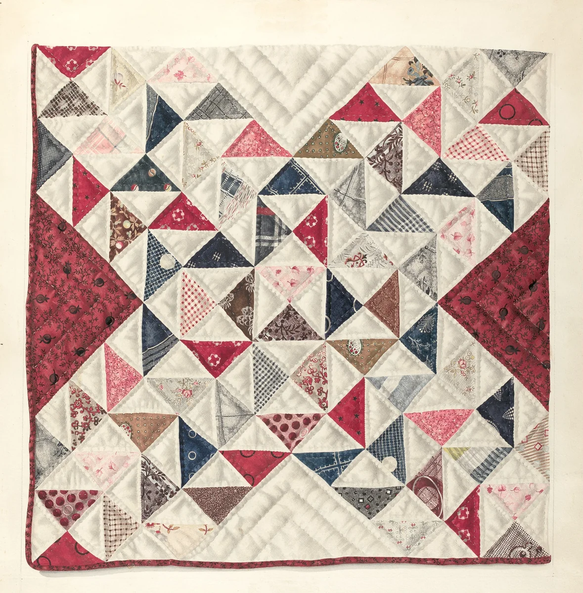 Patchwork Quilt by Mae A. Clarke, index of american design, 1935-1942