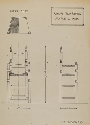 High Chair by Isidore Sovensky, index of american design, 1936