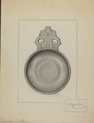 Pewter Porringer by Charles Cullen, index of american design, 1936