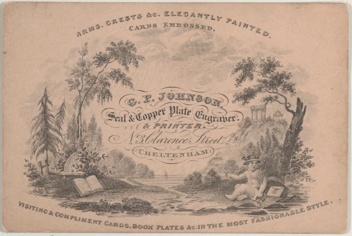 Trade Card for C.P. Johnson, Seal and Copper Plate Engraver by anonymous, print, 1800-1900