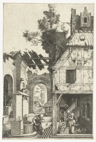 De geboorte van Christus by anonymous, print, 1504