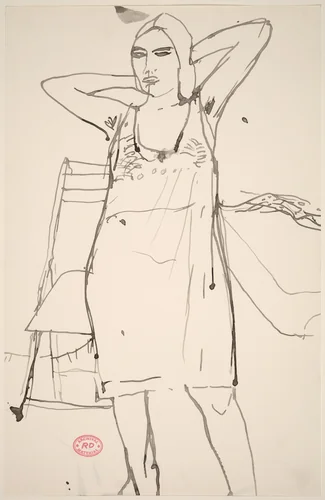 Untitled [woman standing in a negligee] by Richard Diebenkorn, drawing, 1955-1967