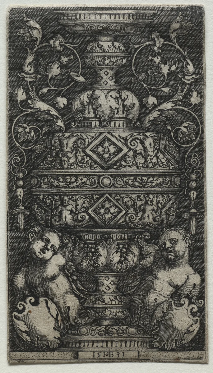 Vase Orné d'Enfans by Hans Sebald Beham, print, 1531