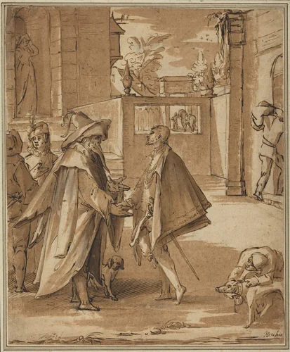 The Departure of the Prodigal Son by Karel van Mander, drawing, 1548-1606
