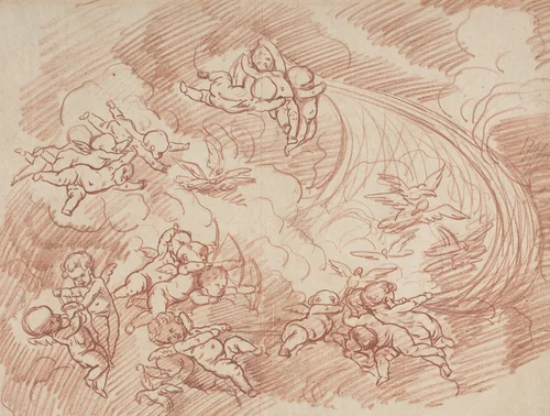 The Veil of Cupids by French 18th Century, drawing, 1700-1799