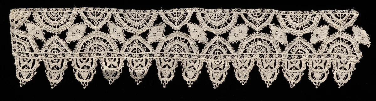Needlepoint (Punto in aria) Lace Insertion and Edging by Unknown, textile, 1560-1599