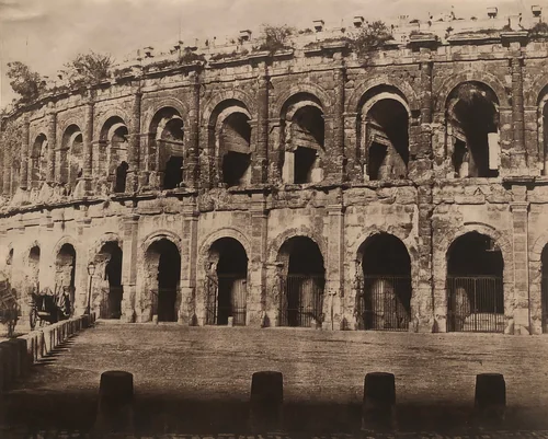 [Amphitheater, Nîmes] by Edouard Baldus, photograph, 1848-1858