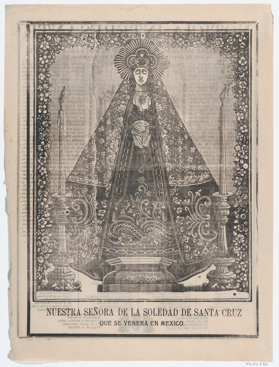 Broadsheet Our Lady of Solitude of Santa Cruz by José Guadalupe Posada, print, 1903