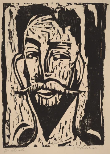 Head of Prof. Dr. Graef by Ernst Ludwig Kirchner, print, 1915