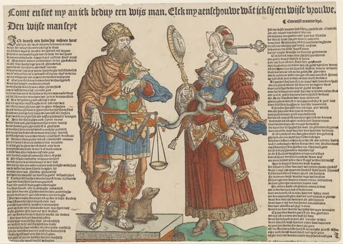 De wijze man en de wijze vrouw by Unknown, print, 1540-1545