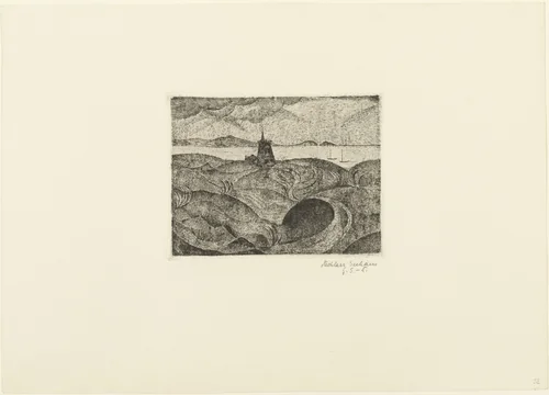 Tower by the Sea (Turm am Meer) by Paul Adolf Seehaus, print, 1916