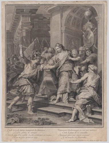 Astyanax taken from Andromache by Louis Desplaces, print, 1700-1739