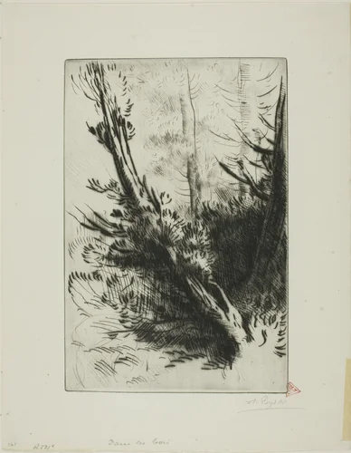 In a Wood by Alphonse Legros, print, 1880-1890