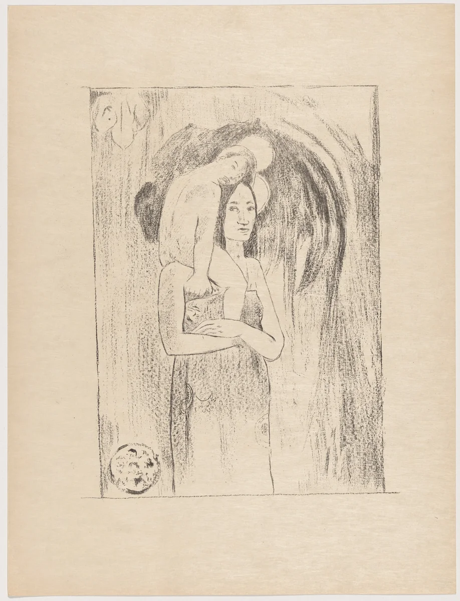 La vierge et l'enfant (The Virgin and Child) by Paul Gauguin, print, 1895
