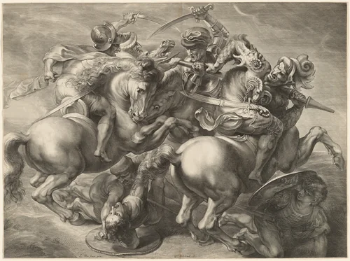 The Fight for the Standard by Gerard Edelinck
Sir Peter Paul Rubens
Leonardo da Vinci, print, 1657-1666