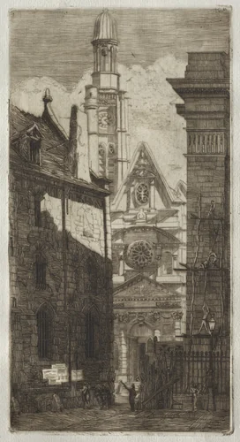 Saint-Etienne-du-Mont by Edmond Gosselin, print, 1853-1881