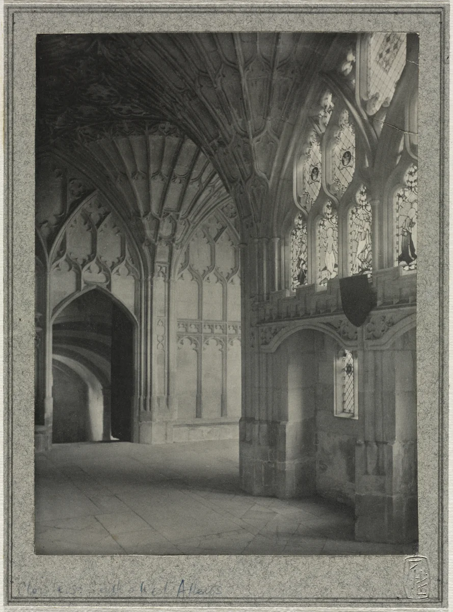 Gloucester Cathedral - Cloisters: South and West Alleys by Frederick H. Evans, photograph, 1895-1905