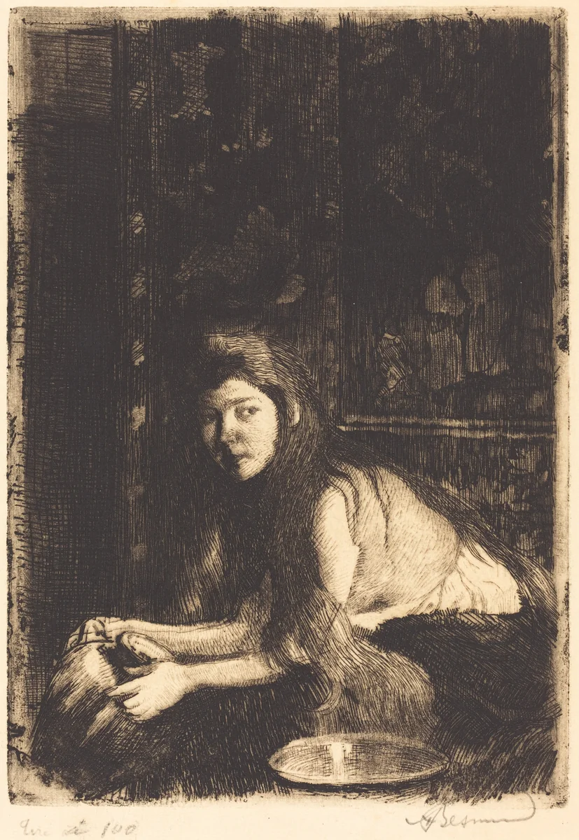 Woman with a Vase (La femme au vase) by Albert Besnard, print, 1894