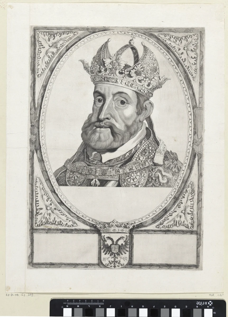 Portret van Karel V van Habsburg by Cornelis Visscher, print, 1650