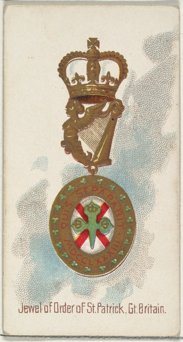 Jewel of the Order of St. Patrick, Great Britain, from the World's Decorations series (N30) for Allen & Ginter Cigarettes by Allen & Ginter, print, 1890