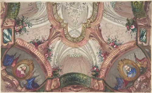 Design for a Painted Ceiling by anonymous, drawing, 1800-1900