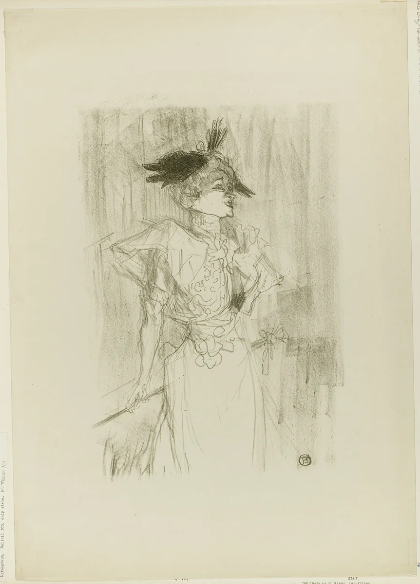 Mademoiselle Marcelle Lender, Standing by Henri de Toulouse-Lautrec, print, 1895