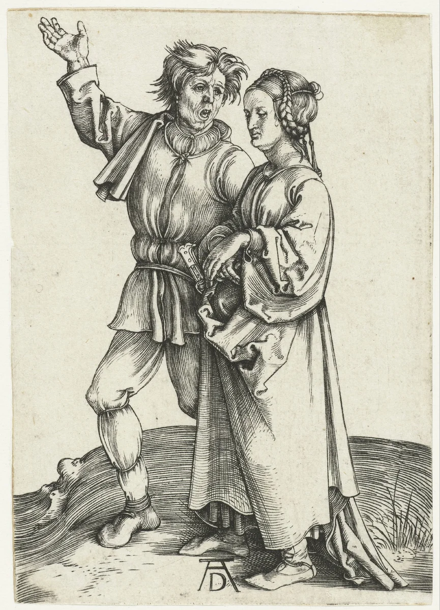 Het boerenpaar by Unknown, print, 1495-1499