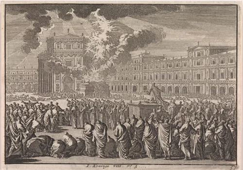 Inwijding van de tempel van Salomo by Jan Luyken, print, 1703-1762