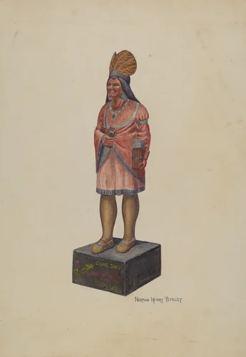 Cigar Store Indian by N.H. Yeckley, index of american design, 1940
