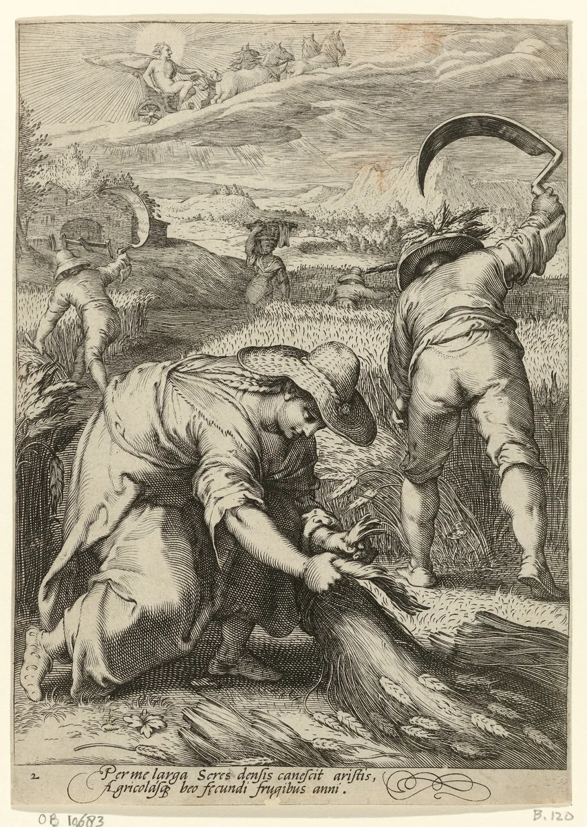 Zomer by Jan Saenredam, print, 1590-1600
