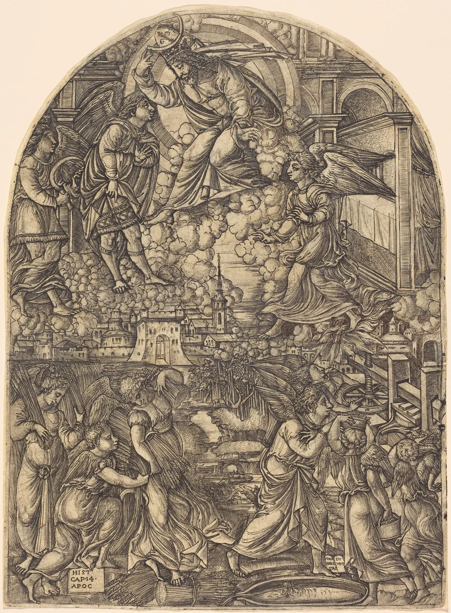 The Winepress of the Wrath of God by Jean Duvet, print, 1546-1556