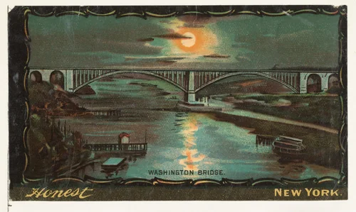 Washington Bridge, from the Transparencies series (N137) issued by W. Duke, Sons & Co. to promote Honest Long Cut Tobacco by W. Duke, Sons & Co., print, 1884-1890