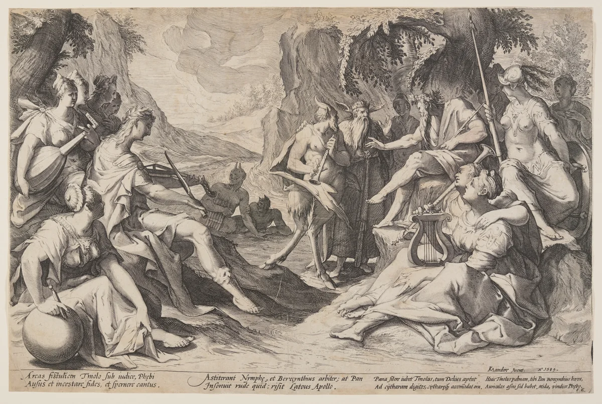 Judgement of Midas by Jacques de Gheyn II, print, 1589
