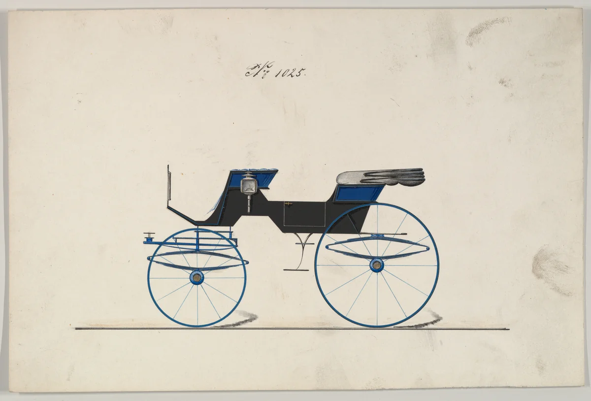 Design for Phaeton, no. 1025 by Brewster & Co., drawing, 1850-1874