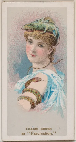 Lillian Grubb as "Fascination," from the series Fancy Dress Ball Costumes (N73) for Duke brand cigarettes by W. Duke, Sons & Co., print, 1889