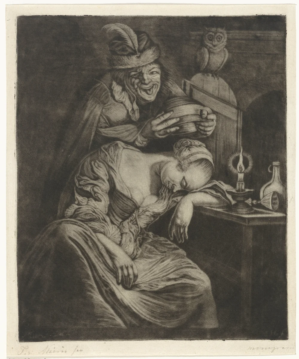 De wijn is een spotter by Jacob Hoolaart, print, 1723-1789